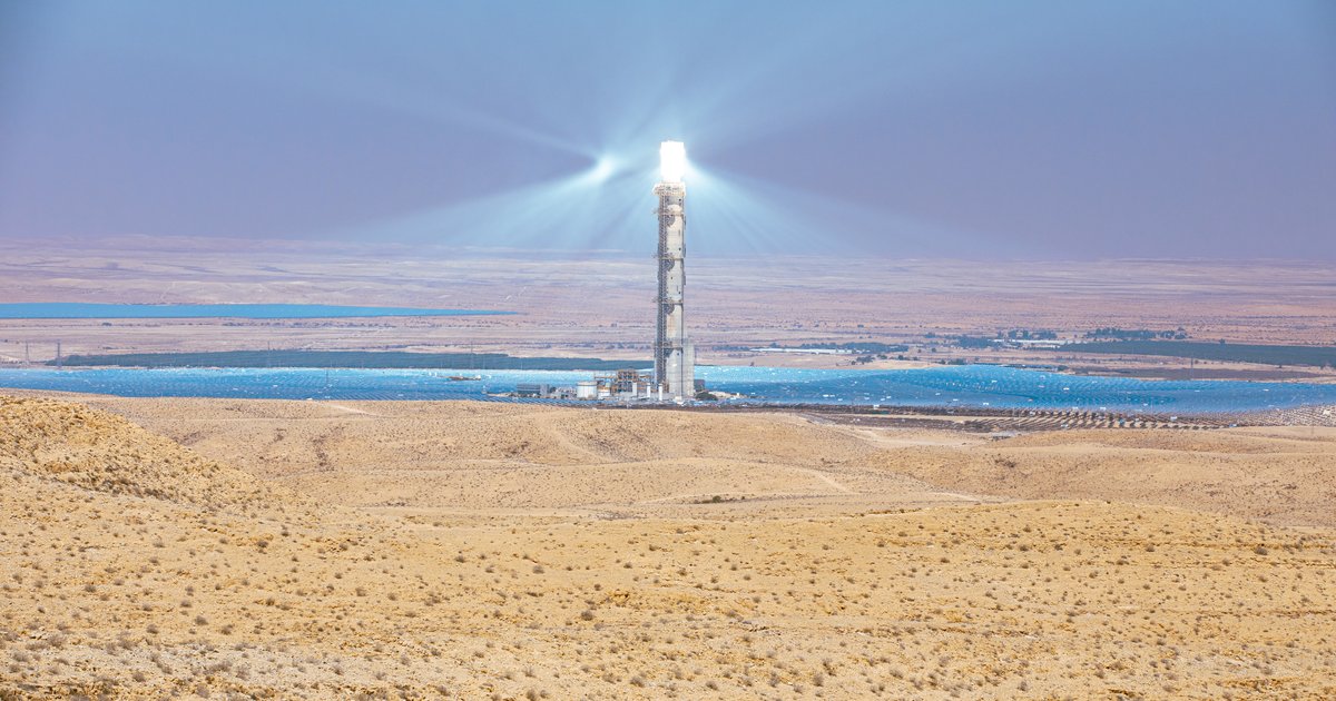 The Ashalim solar power station in the Negev desert near Be'er Sheva, Israel