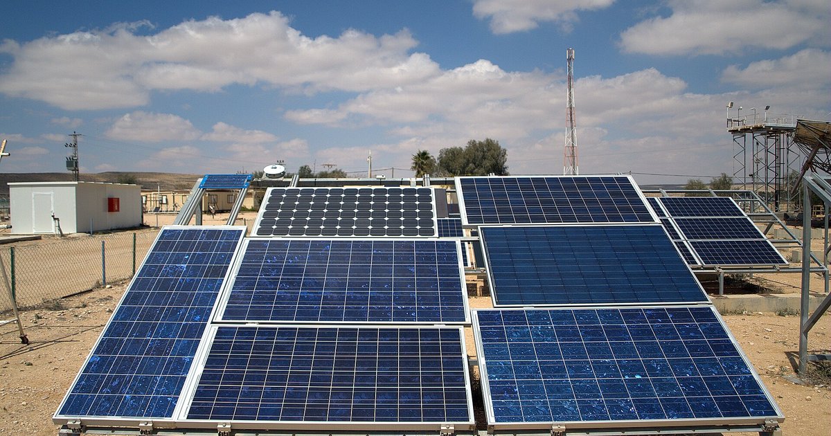 Photovoltaic arrays at Israel's National Solar Energy Center in the Negev