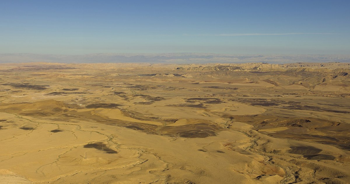 Aerial view of Makhtesh Ramon in the Negev desert