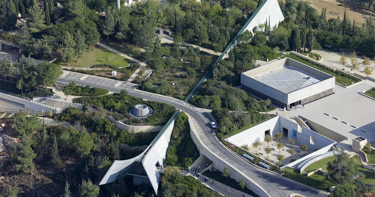 Aerial view of the Yad Vashem Holocaust memorial in Jerusalem